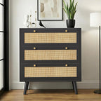 Chest of Drawers for Bedroom Rattan 3 Drawer