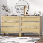 Chest of Drawers for Bedroom Rattan 3 Drawer