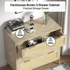 Chest of Drawers for Bedroom Rattan 3 Drawer