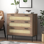 Chest of Drawers for Bedroom Rattan 3 Drawer