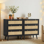Chest of Drawers for Bedroom Rattan 3 Drawer