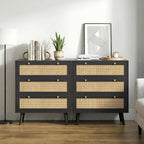 Chest of Drawers for Bedroom Rattan 3 Drawer