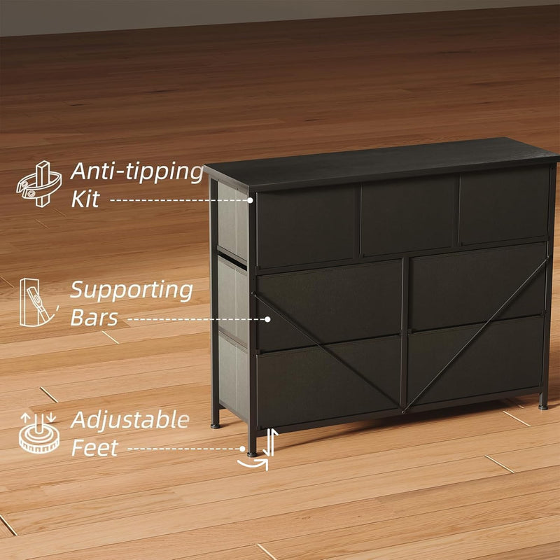 Chest of Drawers for Bedroom with 7 Fabric