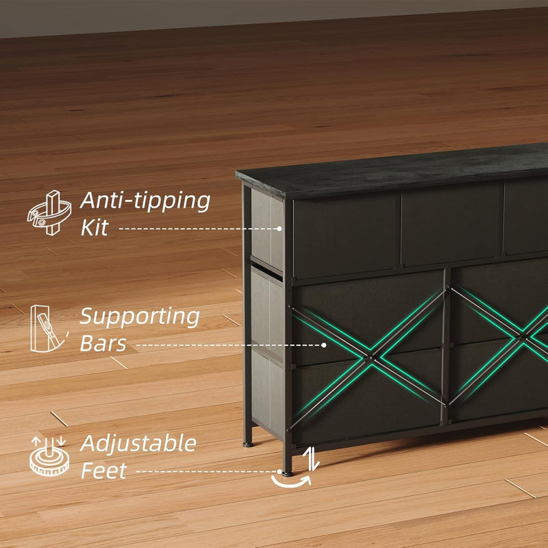Chest of Drawers for Bedroom with 7 Fabric