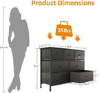 Chest of Drawers for Bedroom with 7 Fabric