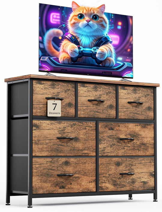 Chest of Drawers for Bedroom with 7 Fabric