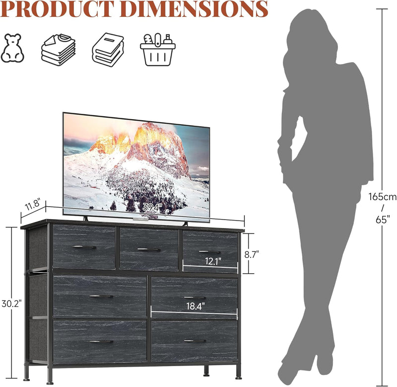 Chest of Drawers for Bedroom with 7 Fabric
