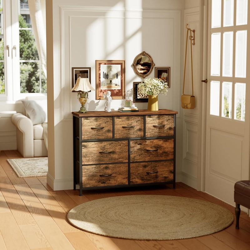 Chest of Drawers for Bedroom with 7 Fabric