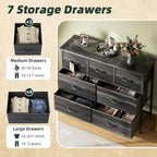 Chest of Drawers for Bedroom with 7 Fabric