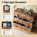 Chest of Drawers for Bedroom with 7 Fabric