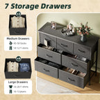 Chest of Drawers for Bedroom with 7 Fabric