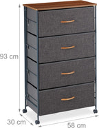 Chest of Drawers on Castors 4 Fabric Decor