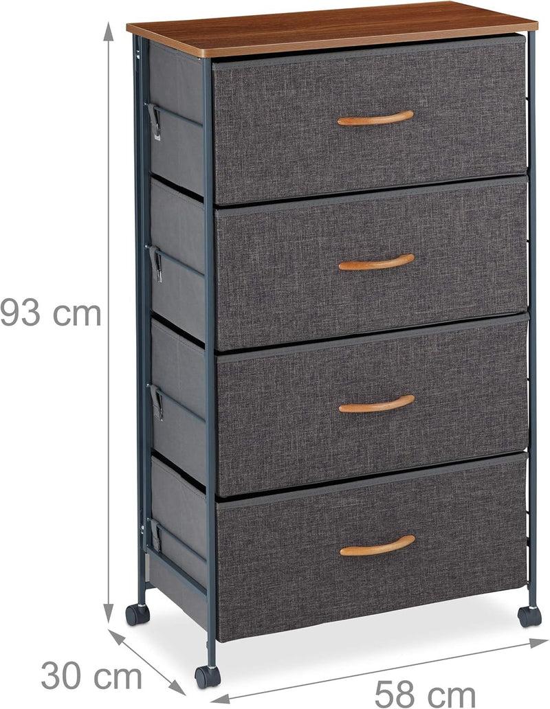 Chest of Drawers on Castors 4 Fabric Decor