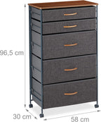 Chest of Drawers on Castors 5 Fabric Decor