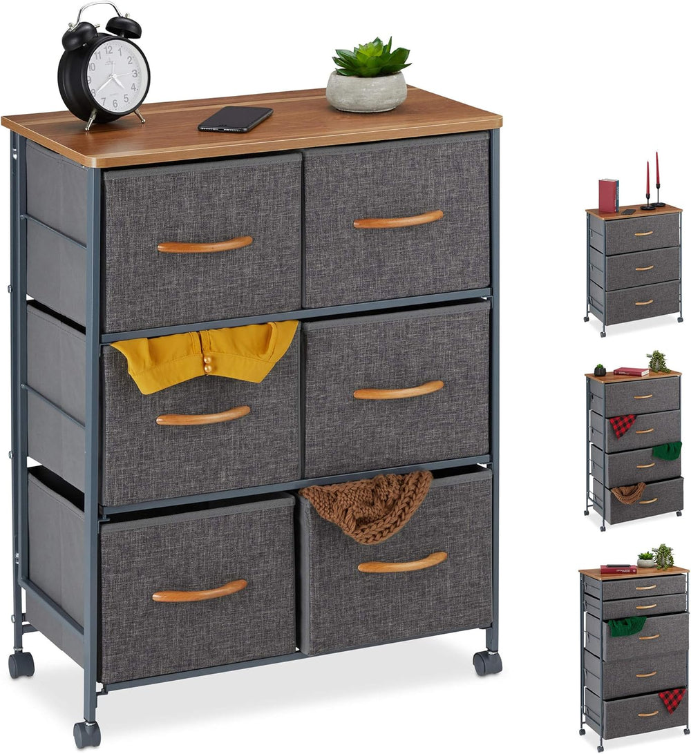 Chest of Drawers on Castors 6 Fabric Decor