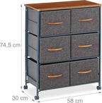 Chest of Drawers on Castors 6 Fabric Decor