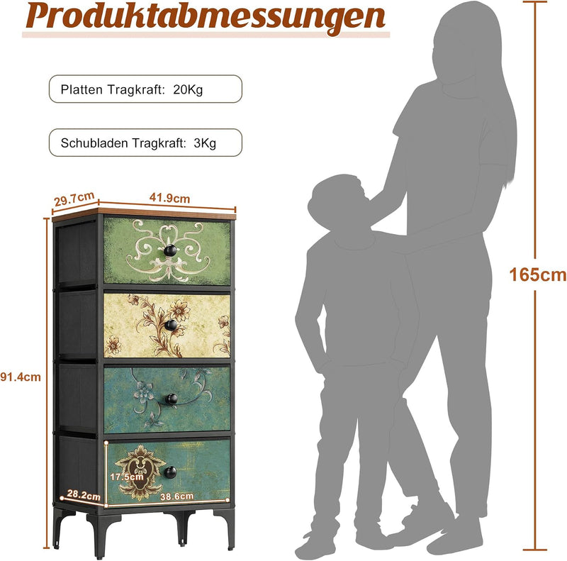 Chest of Drawers Slim Bedroom Furniture with 4