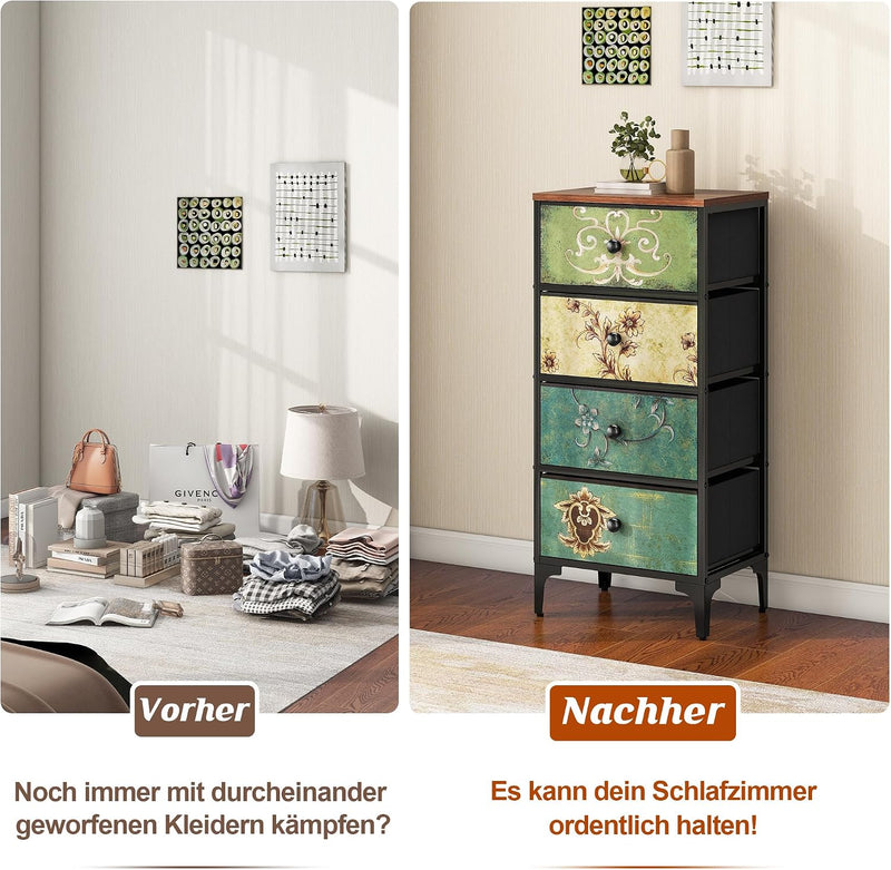 Chest of Drawers Slim Bedroom Furniture with 4