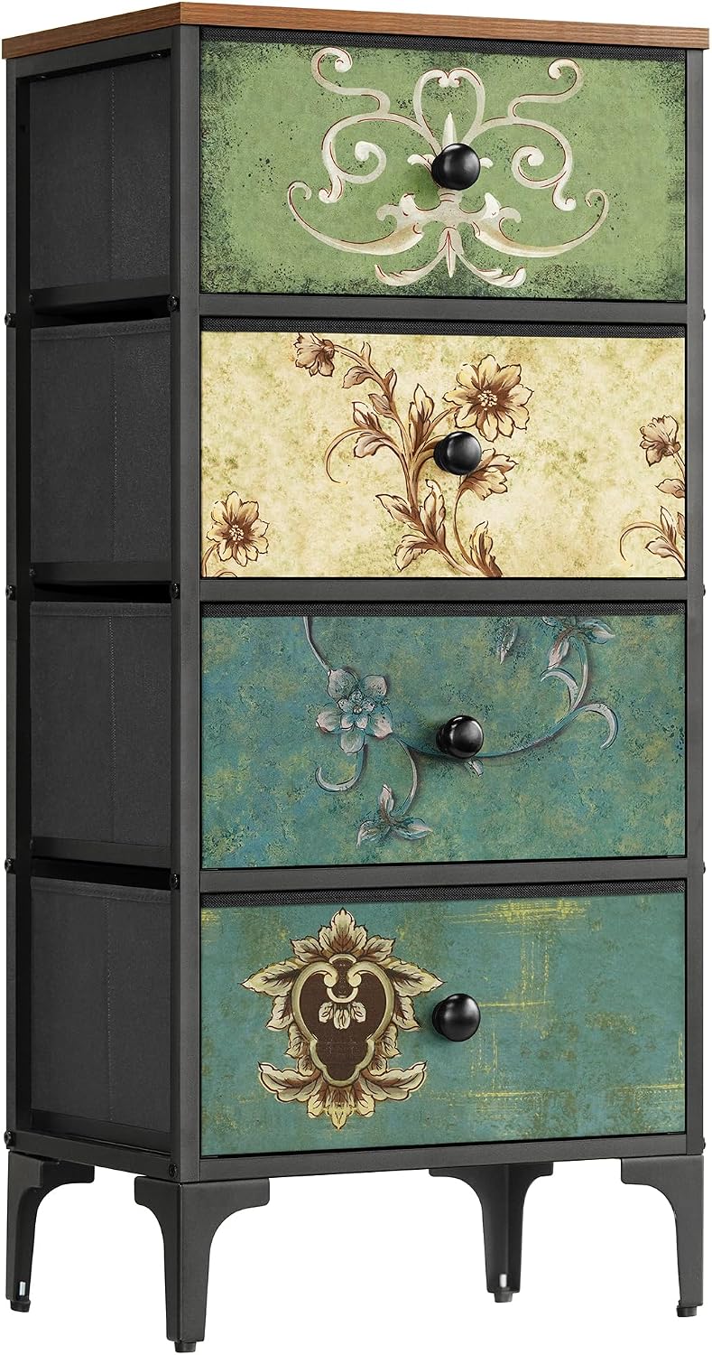 Chest of Drawers Slim Bedroom Furniture with 4
