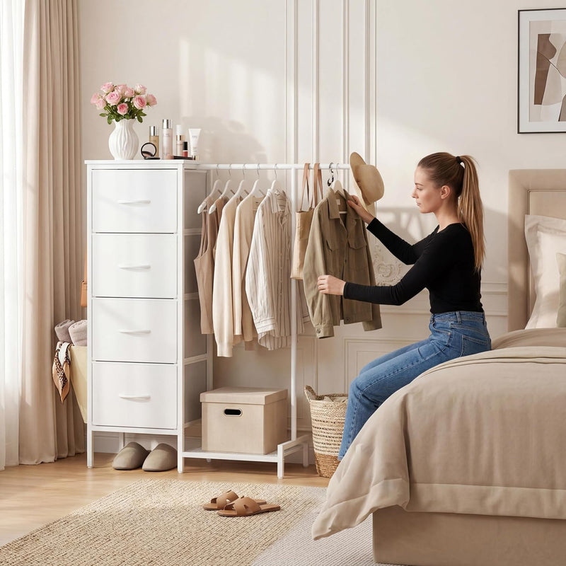 Chest of Drawers with Retractable Hanging Rail