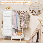 Chest of Drawers with Retractable Hanging Rail