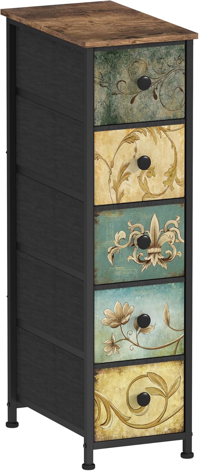 Chest of Drawers with 5 Drawer Narrow Dressers