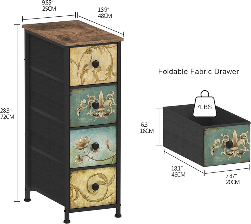 Chest of Drawers with 5 Drawer Narrow Dressers