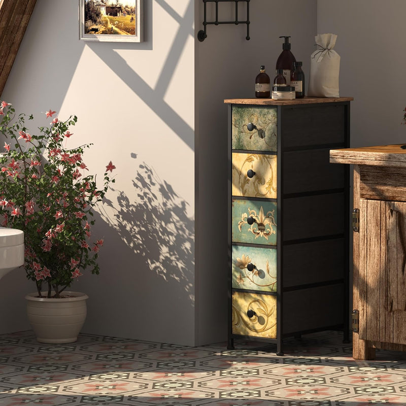 Chest of Drawers with 5 Drawer Narrow Dressers