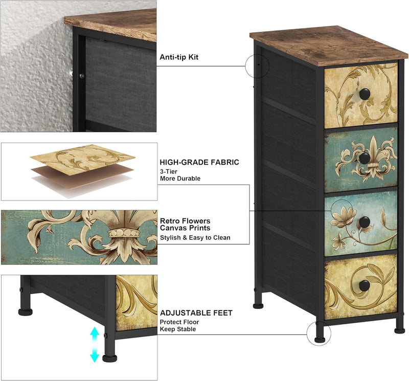 Chest of Drawers with 5 Drawer Narrow Dressers