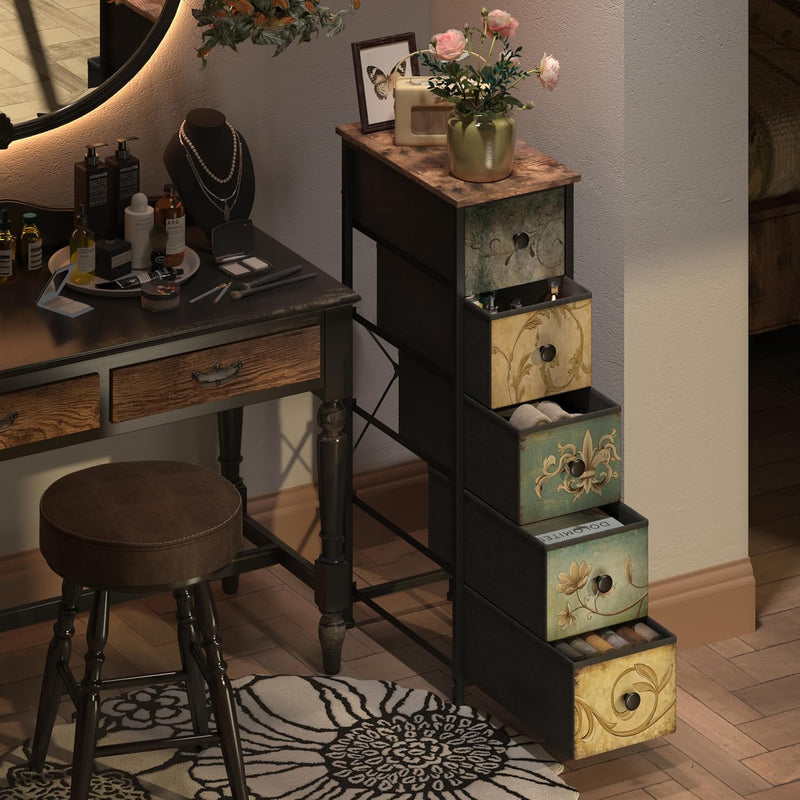 Chest of Drawers with 5 Drawer Narrow Dressers