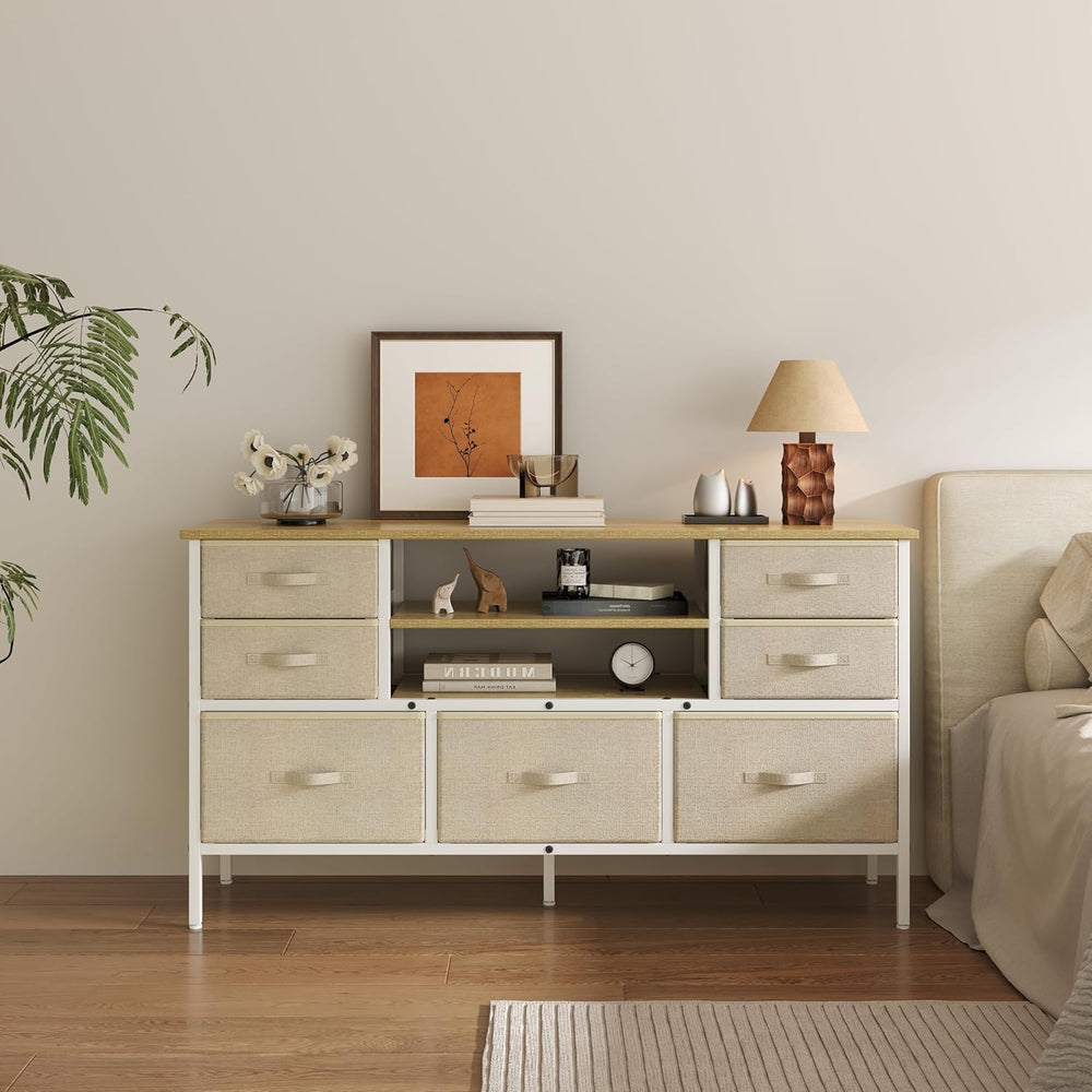 Chest of Drawers with 7 Sturdy Furniture Fabric