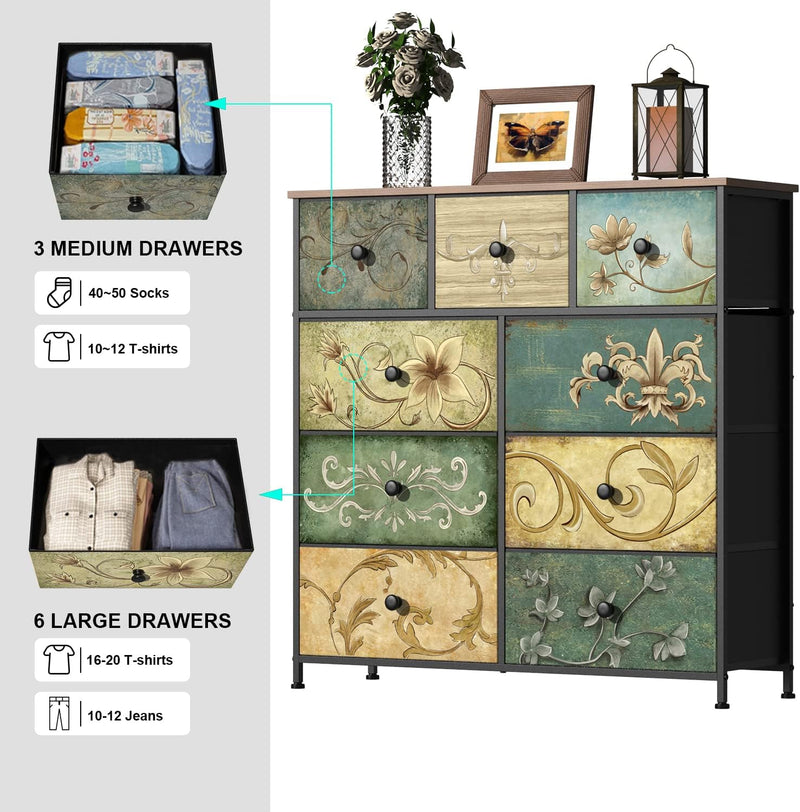 Chest of Drawers with 8 Bohemian Dressing Table