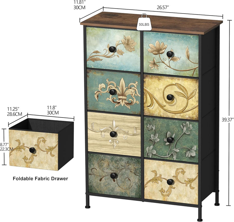 Chest of Drawers with 8 Bohemian Dressing Table