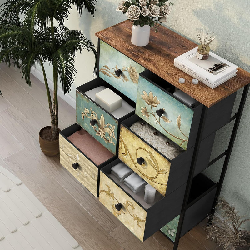 Chest of Drawers with 8 Bohemian Dressing Table