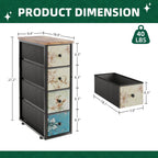 Chest of Drawers with 9 Narrow Tall Dresser