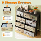 Chest of Drawers with 9 Narrow Tall Dresser