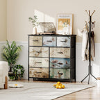 Chest of Drawers with 9 Narrow Tall Dresser
