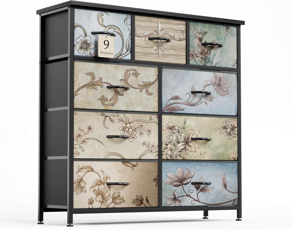 Chest of Drawers with 9 Narrow Tall Dresser