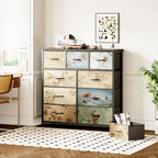 Chest of Drawers with 9 Narrow Tall Dresser