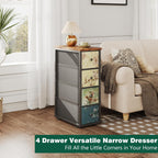 Chest of Drawers with 9 Narrow Tall Dresser