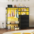 Chest of Drawers with LED Charger Fabric Open