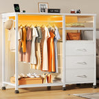 Chest of Drawers with LED Charger Fabric Open