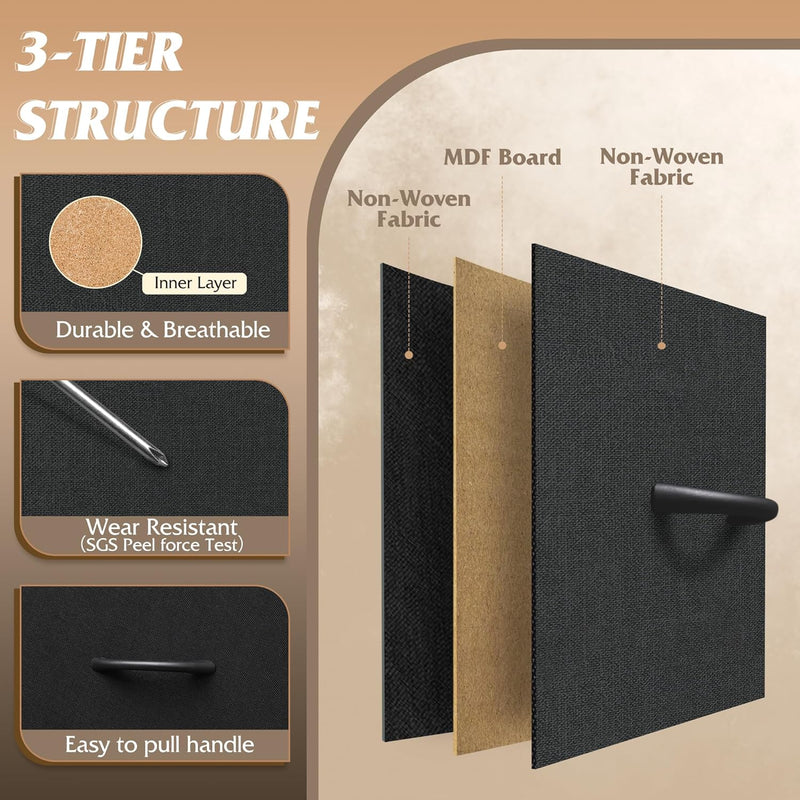Chest of Drawers with LED Charger Fabric Open