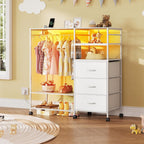 Chest of Drawers with LED Charger Fabric Open