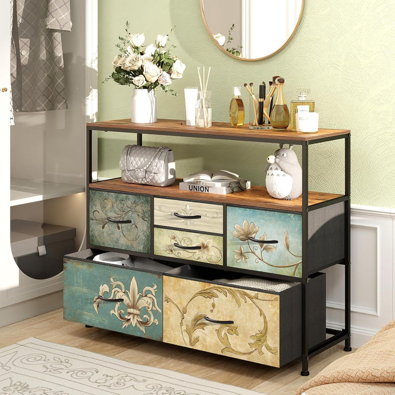 Chest of Drawers with Open Shelf Dresser