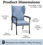 Chesterfield Orthopaedic High Back Seat Chair with Adjustment