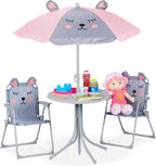 Children’s Camping Furniture Set with Parasol Folding Chairs