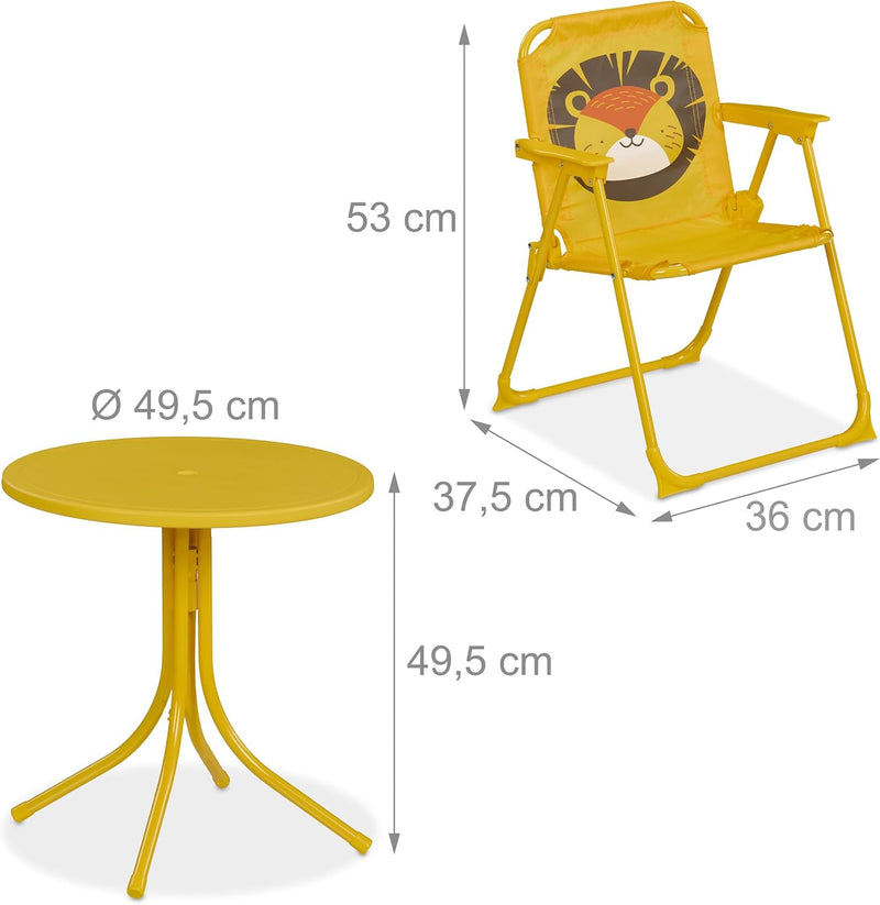 Children’s Camping Furniture Set with Parasol Folding Chairs