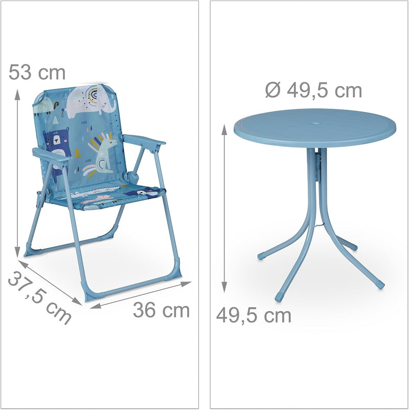 Children’s Camping Furniture Set with Parasol Folding Chairs