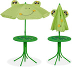 Children's Camping Furniture Set with Parasol Folding Chairs